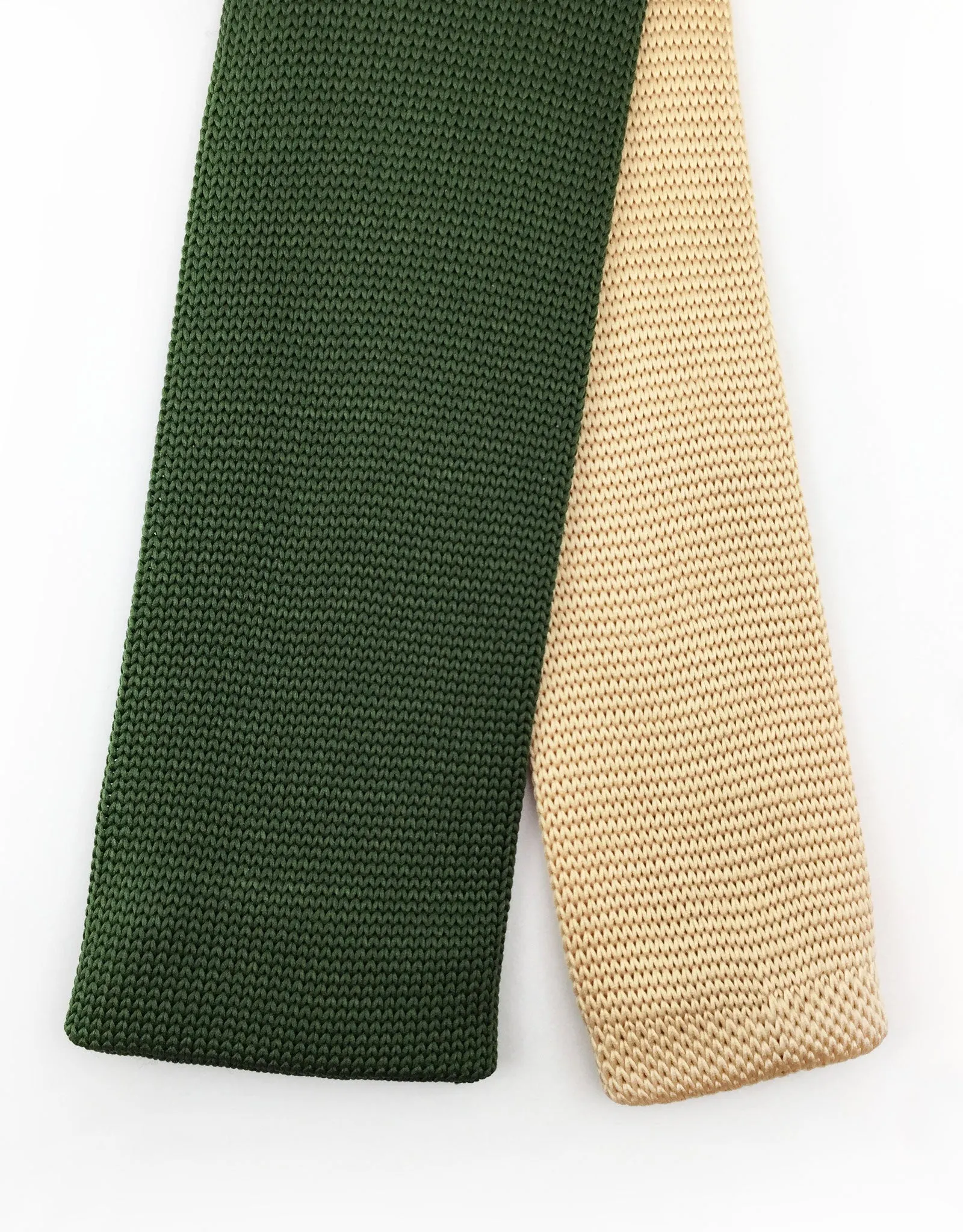 Beige, Khaki, Burgundy Stripe Knit Necktie