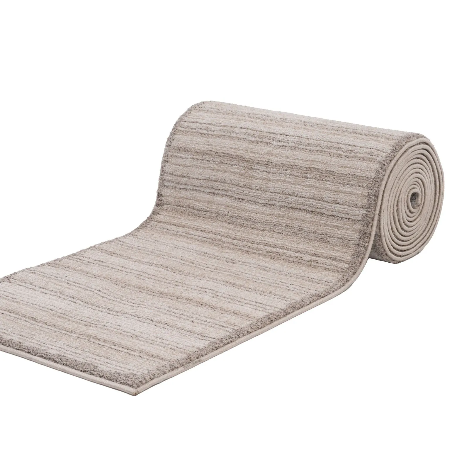 Beige Linear Bordered Runner Rug