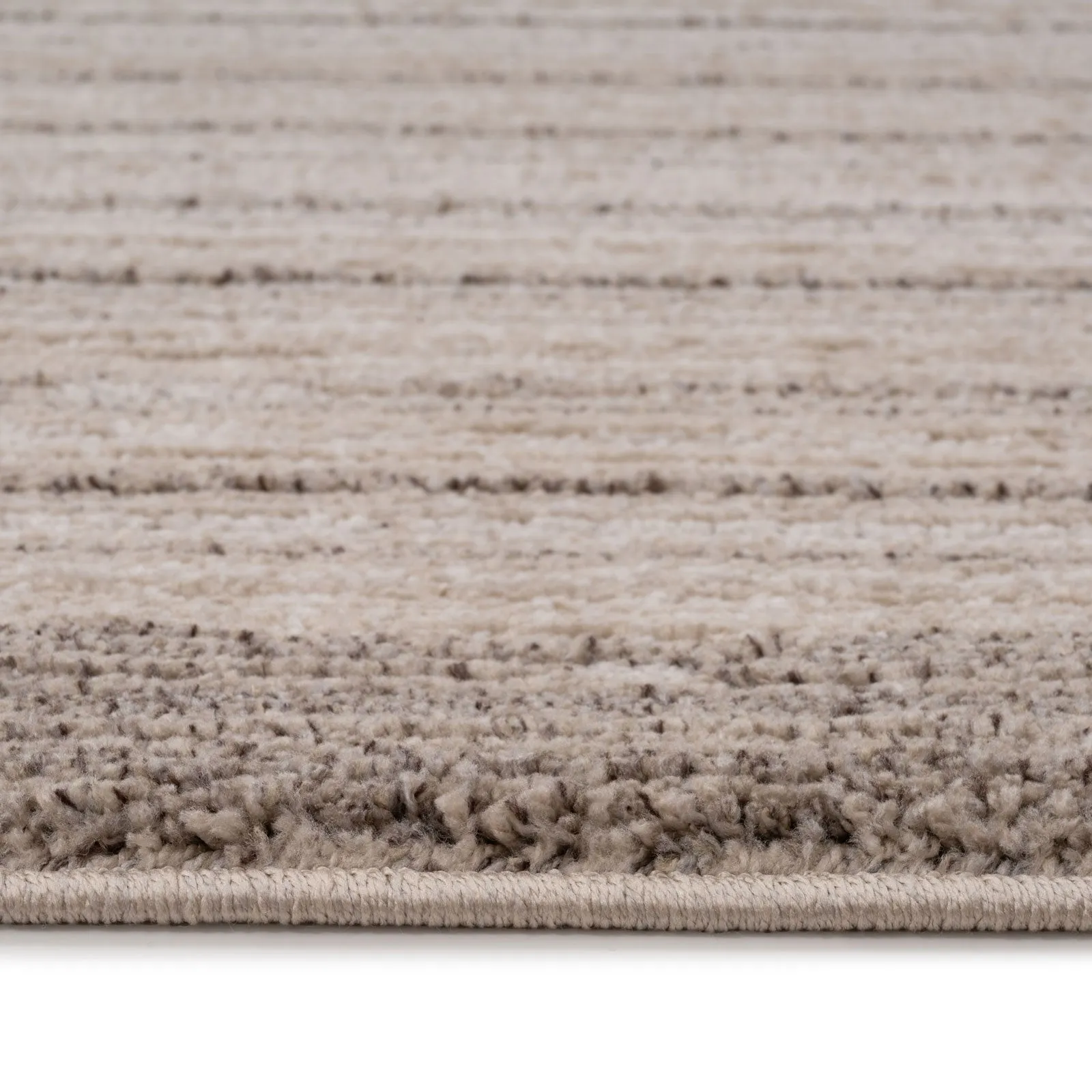 Beige Linear Bordered Runner Rug