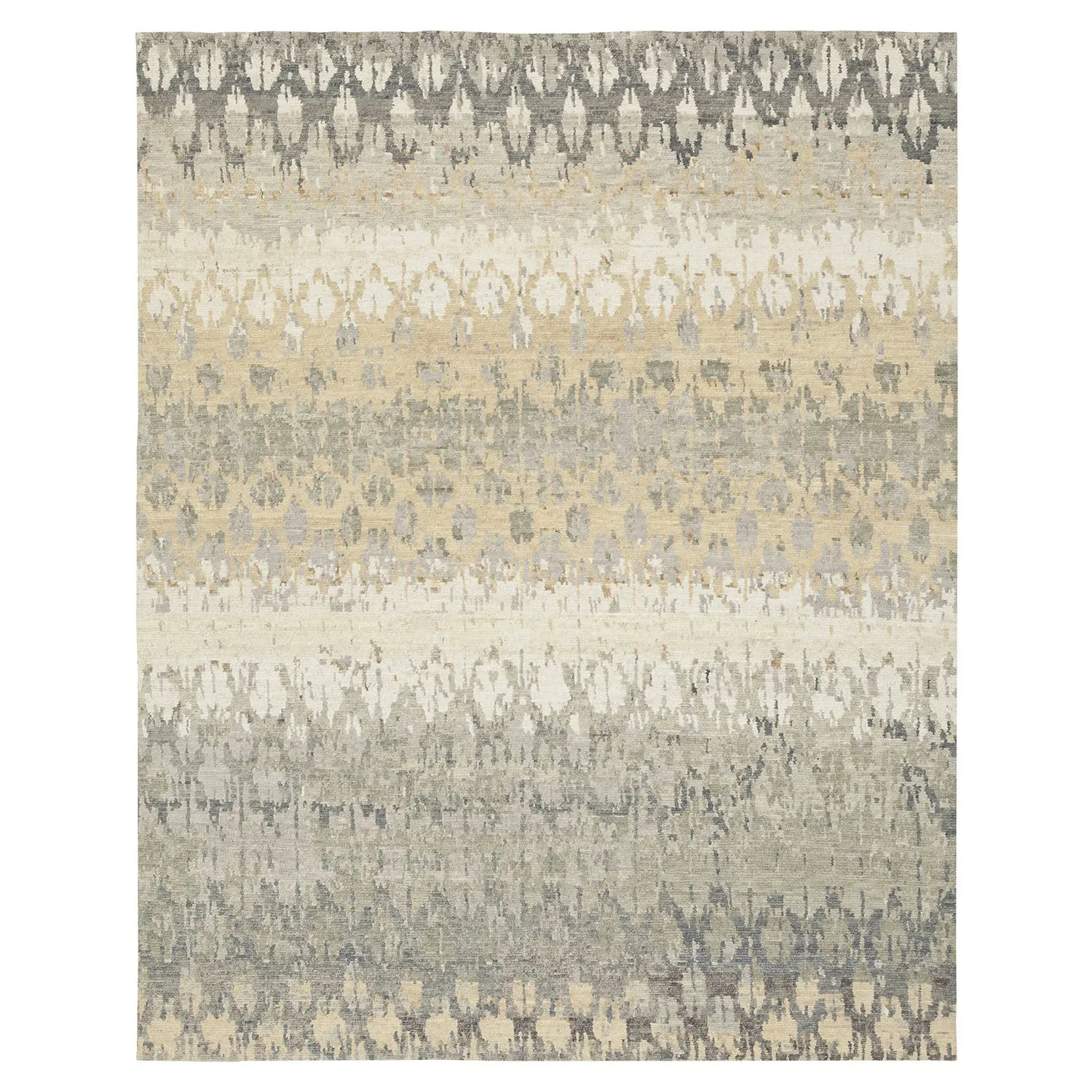 Beige Modern Wool Rug - 9' x 12'