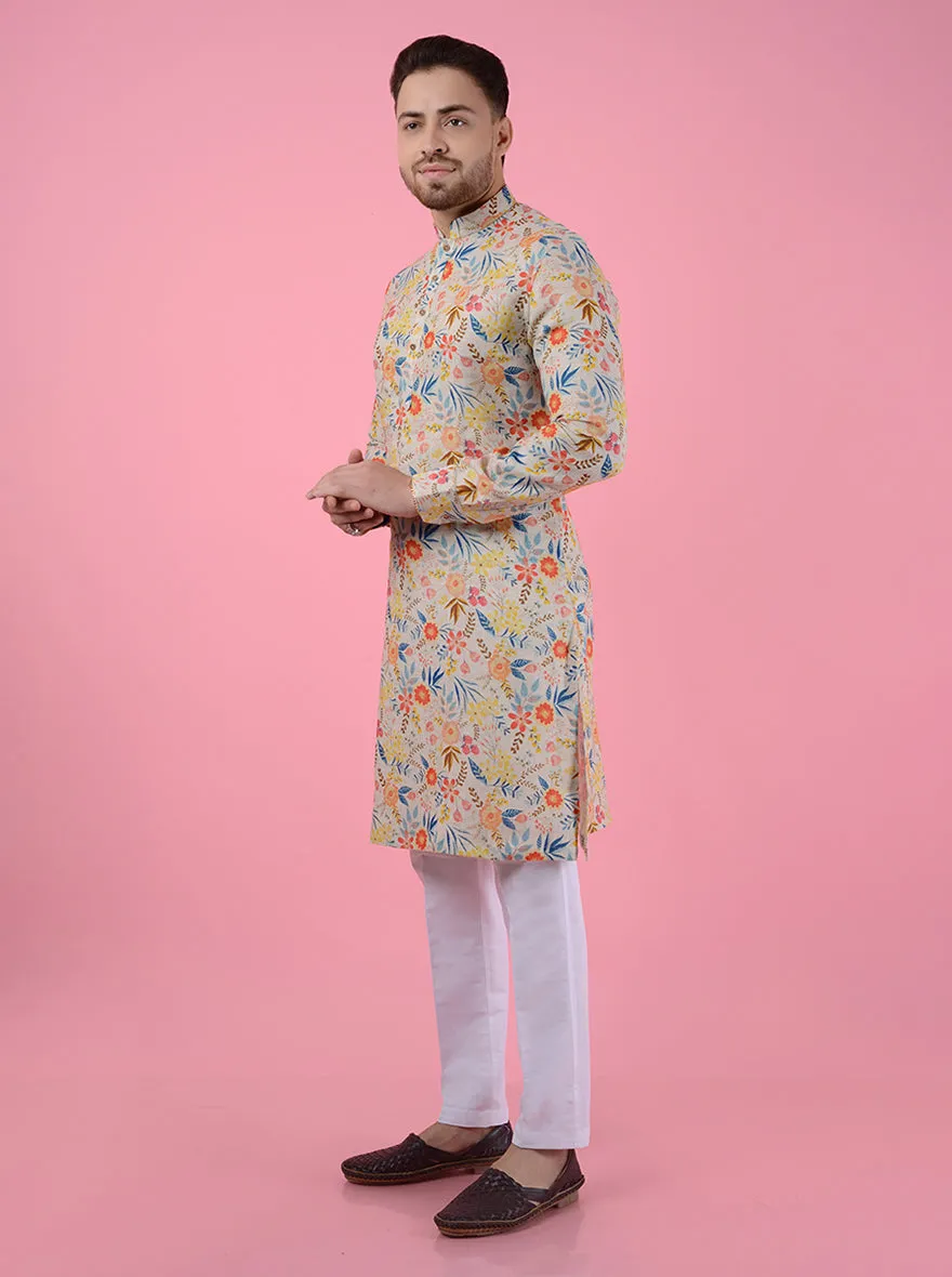 Beige Multi Kurta Pajama | TULA