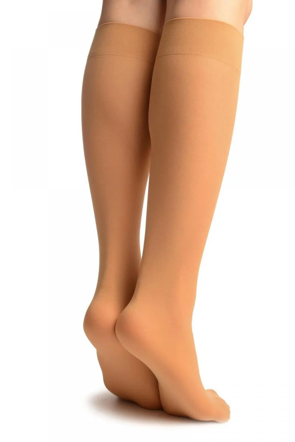 Beige Nude Plain Socks Knee High