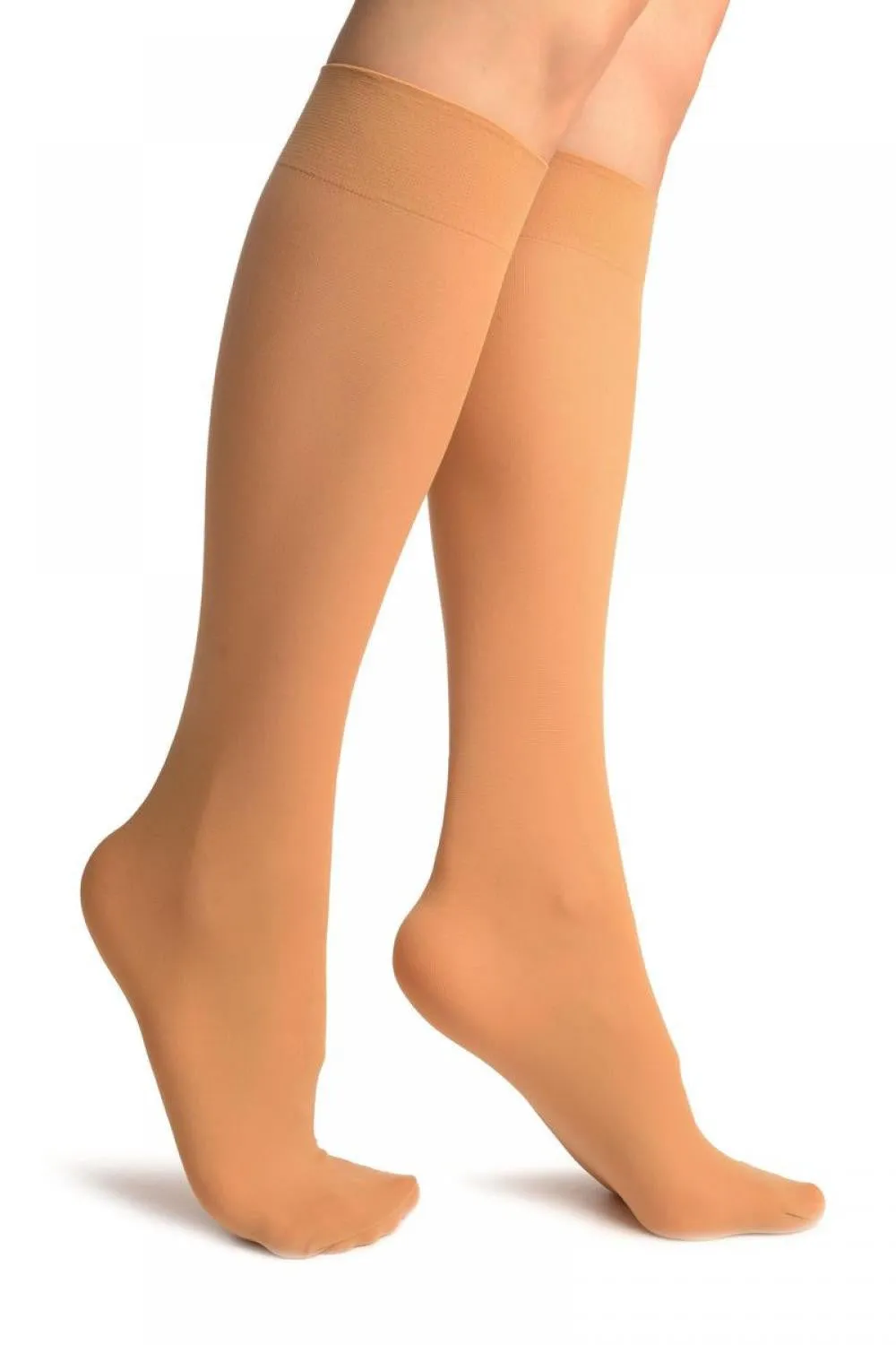 Beige Nude Plain Socks Knee High