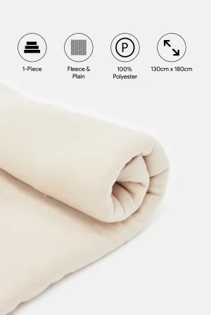 Beige Plain Soft Fleece Blanket