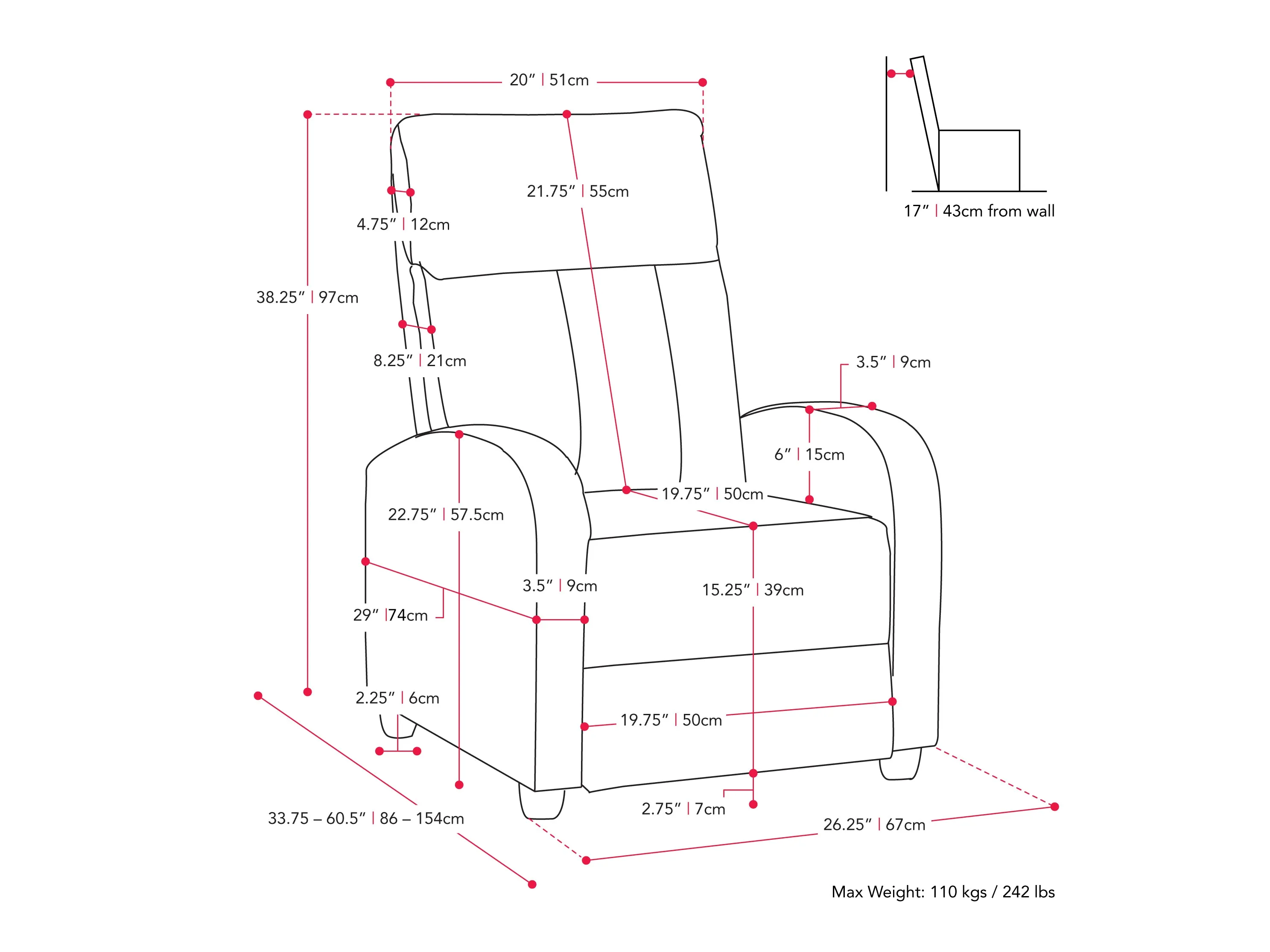 Beige Push Back Recliner