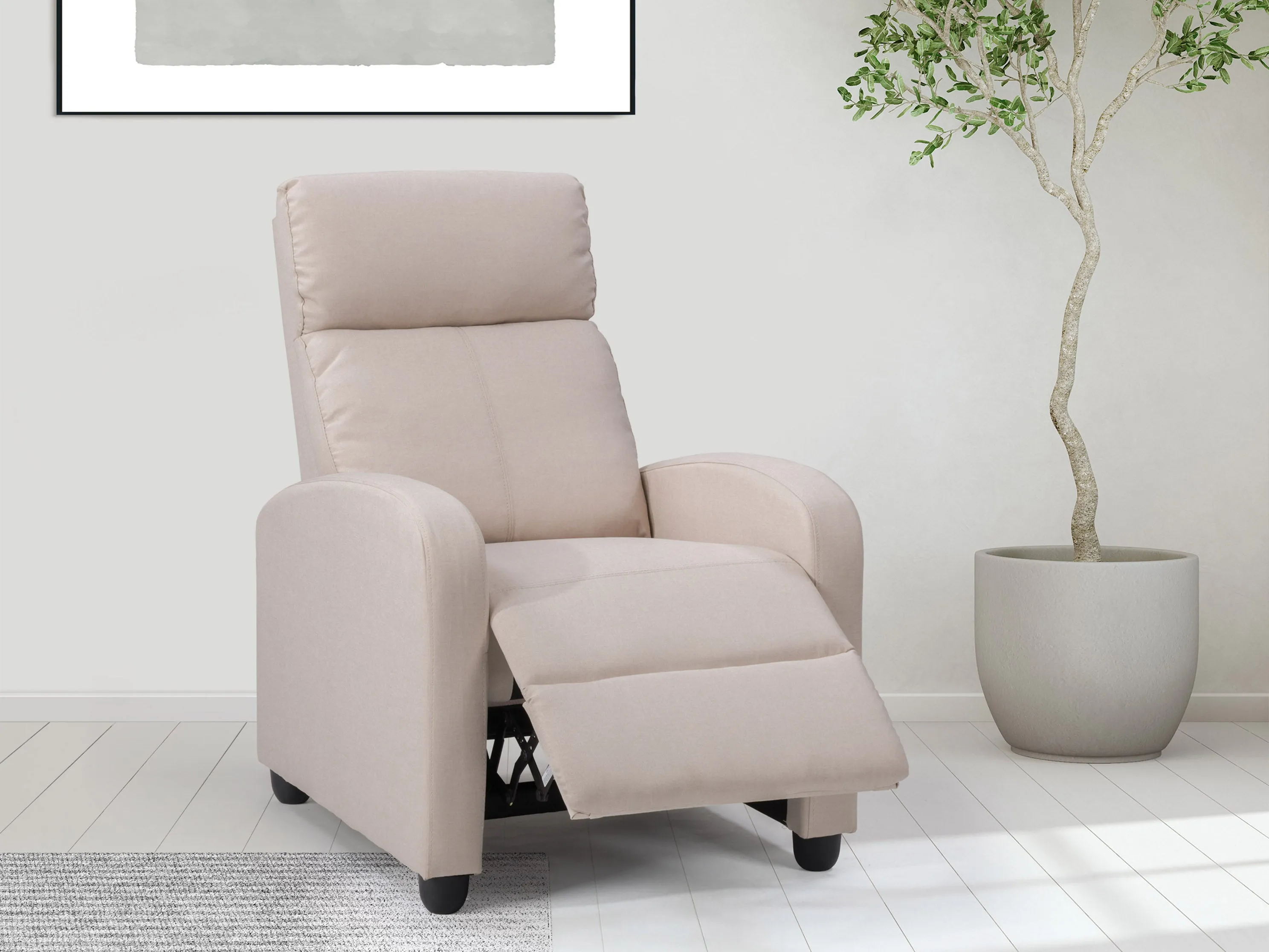 Beige Push Back Recliner