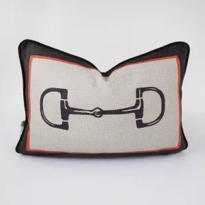 Beige Snaffle Lumbar Pillow Cover