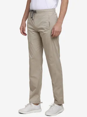 Beige Solid Regular Fit Track Pants  | JadeBlue