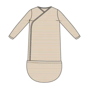 Beige Stripe Bundle Gown