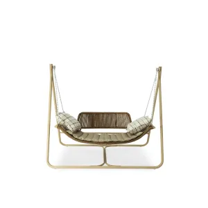 Beige swing with cushions