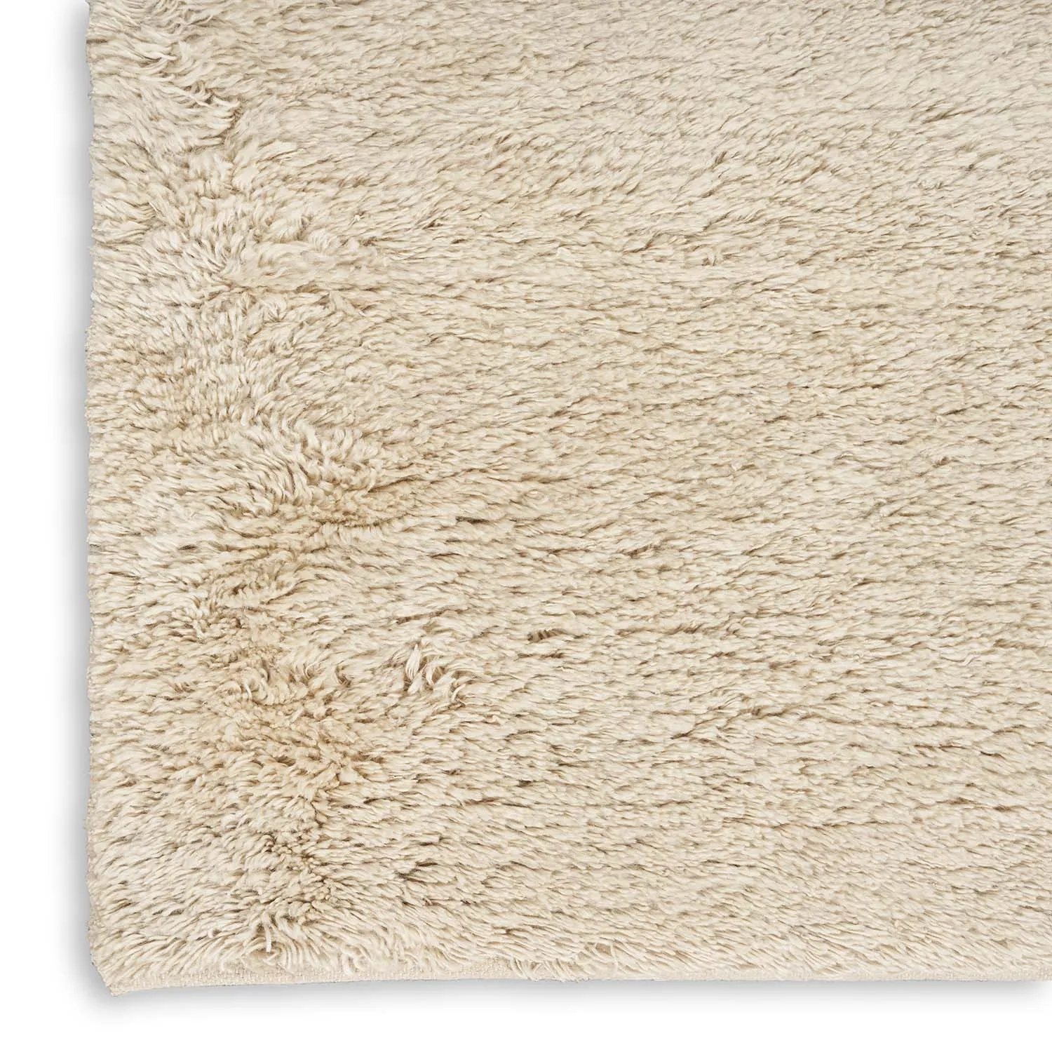 Beige Textured Wool Rug - 6' x 9'