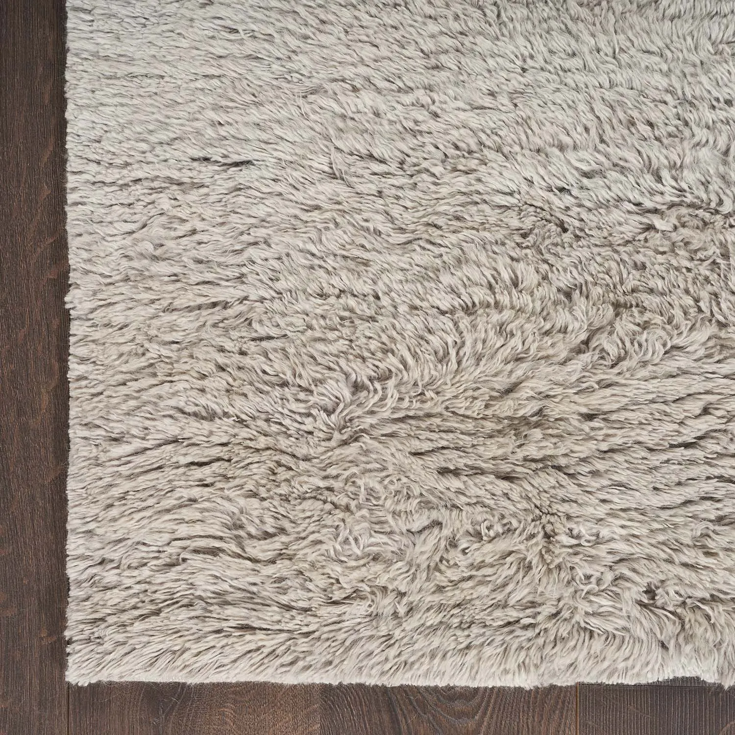 Beige Textured Wool Rug - 6'1" x 9'