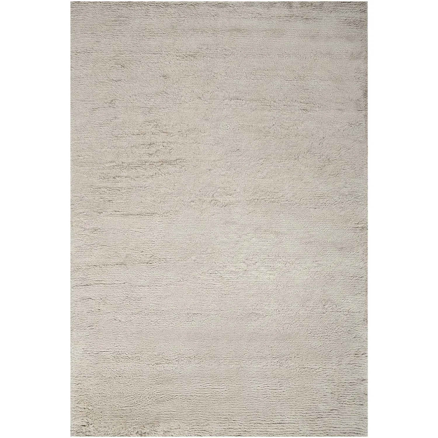 Beige Textured Wool Rug - 6'1" x 9'