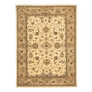 Beige Traditional Wool Rug - 8'11" x 11'9"