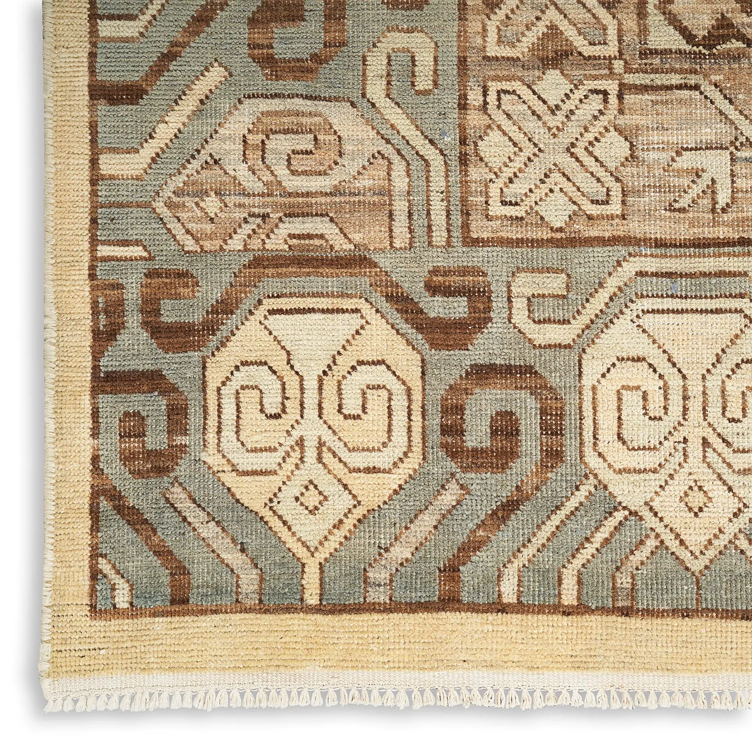 Beige Traditional Wool Rug - 8'8" x 13'2"