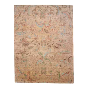 Beige Transitional Wool Blend Rug - 7'8" x 10'3"