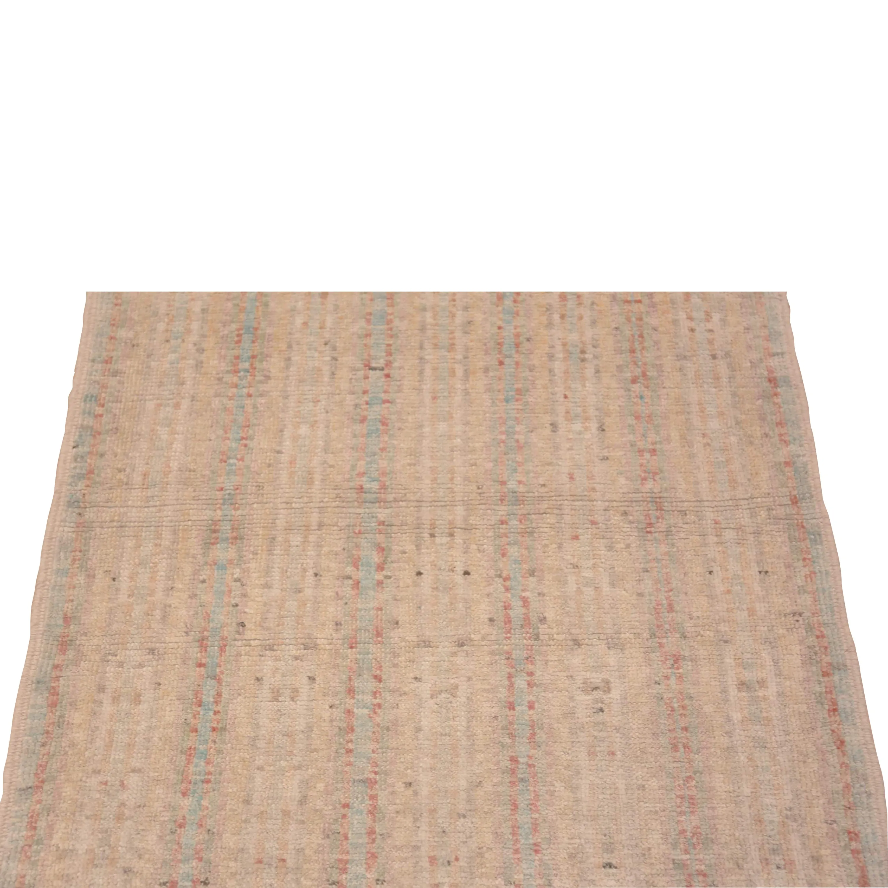 Beige Zameen Modern Wool Runner - 3' x 9'7"