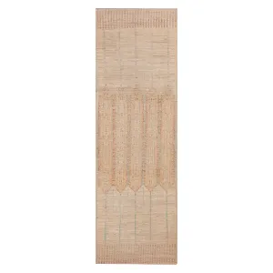 Beige Zameen Modern Wool Runner - 3' x 9'7"