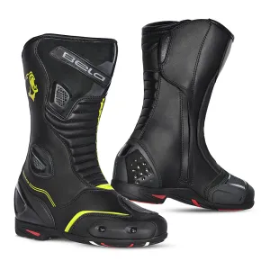 BELA Micro Strip Boots Racing Boots Black Yellow Flouro