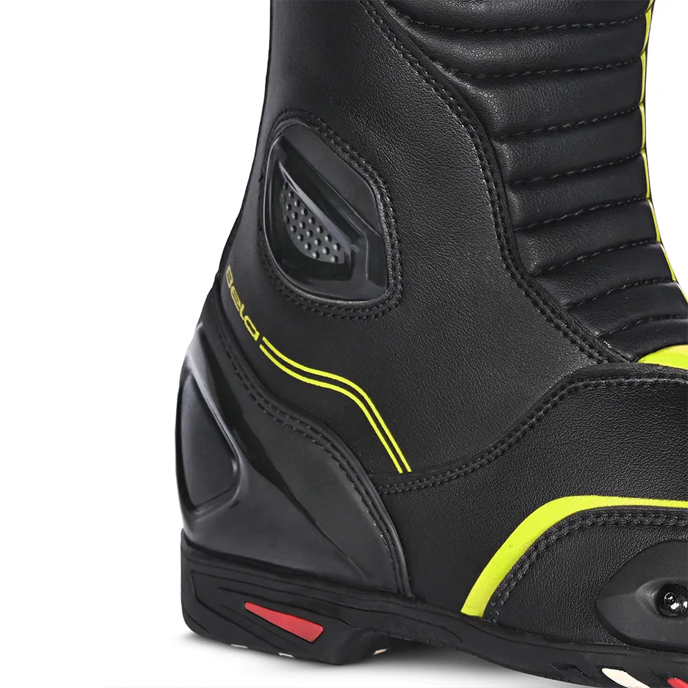 BELA Micro Strip Boots Racing Boots Black Yellow Flouro