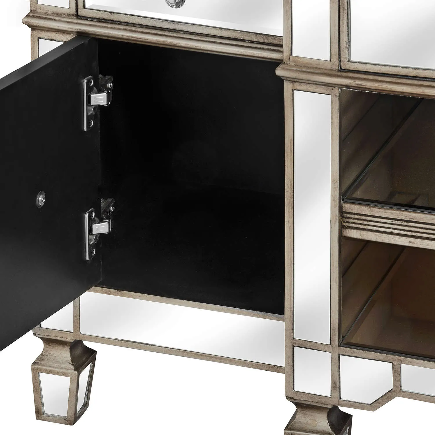 Belfry Modern 3 Drawers Mirrored TV Unit