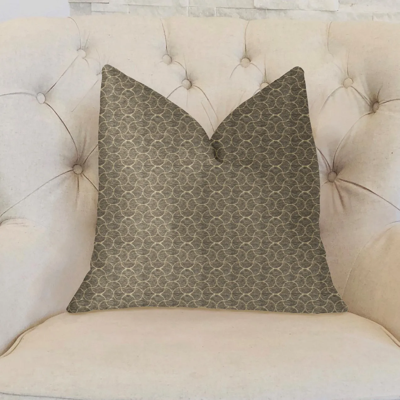 Belizzi Gray and Beige Luxury Throw Pillow