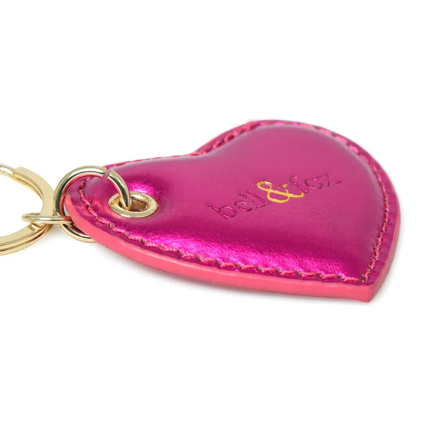 Bell & Fox Cupid Heart Keyring-Fuschia Metallic