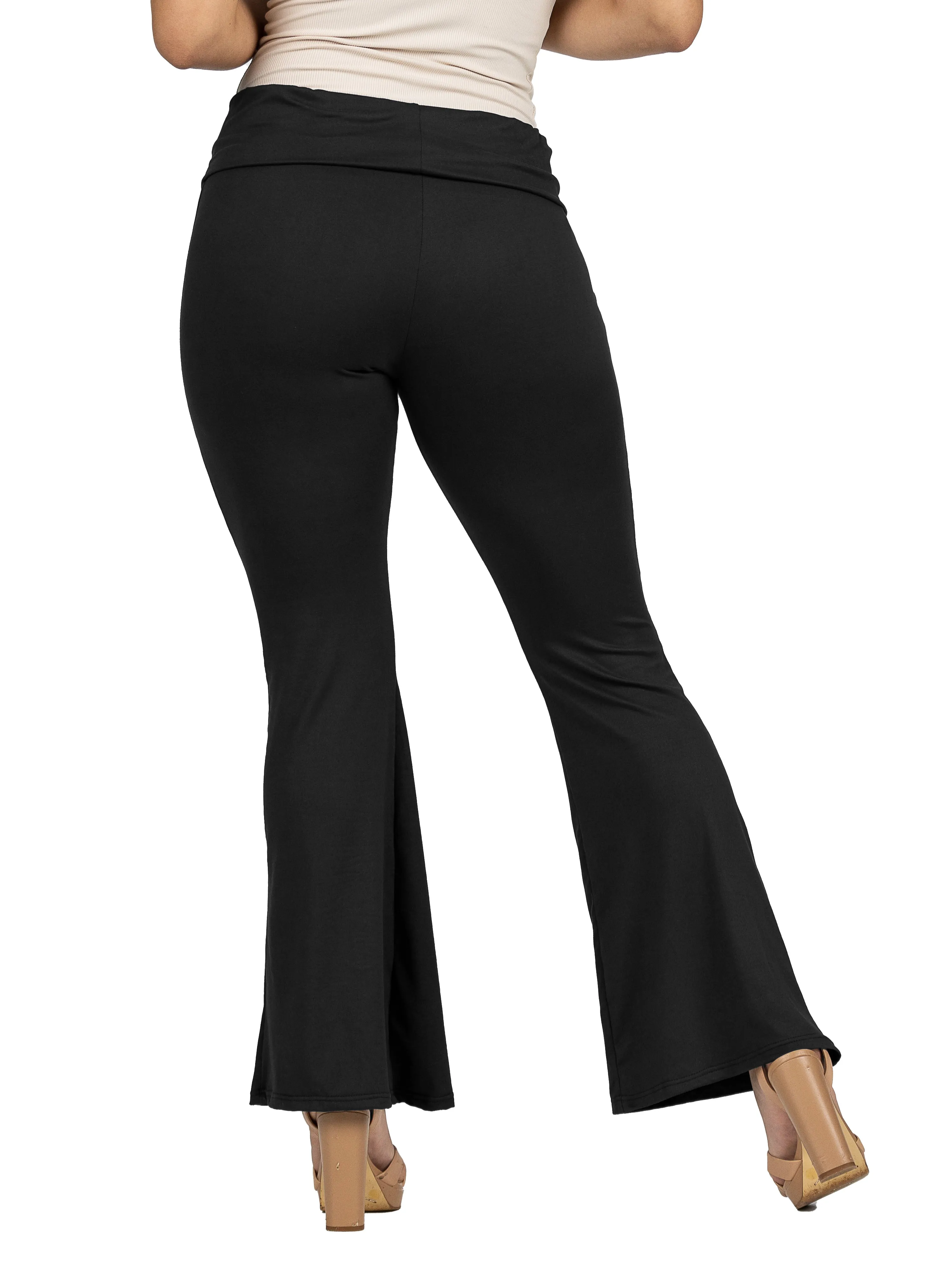 Bell Bottom Foldover Waist Comfortable Pants