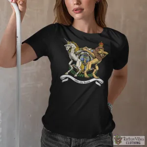 Bell Family Crest Cotton Women's T-Shirt with Scotland Royal Coat Of Arm Funny Style