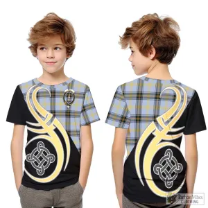 Bell of the Borders Tartan Kid T-Shirt with Family Crest and Celtic Symbol Style