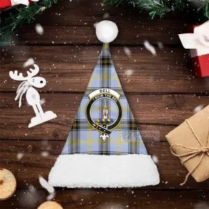 Bell Tartan Christmas Santa Hats with Family Crest