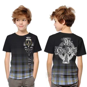 Bell Tartan Kid T-Shirt Featuring Alba Gu Brath Family Crest Celtic Inspired