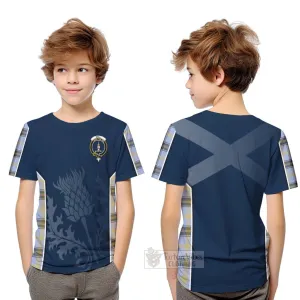 Bell Tartan Kid T-Shirt with Family Crest and Scottish Thistle Vibes Sport Style