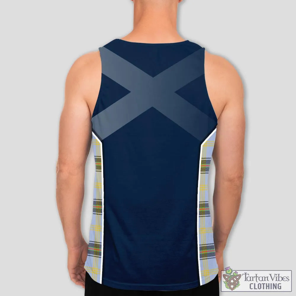 Bell Tartan Men's Tanks Top with Family Crest and Scottish Thistle Vibes Sport Style