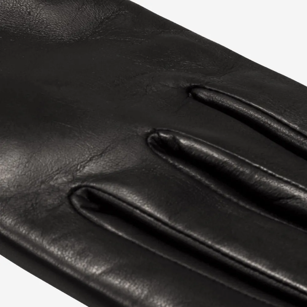 Bella (black) - Italian lambskin leather gloves with lambswool lining & touchscreen feature