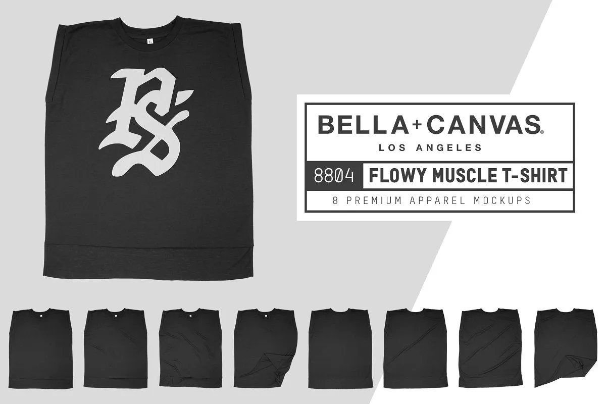 Bella   Canvas 8804 Flowy Muscle T-Shirt Mockups