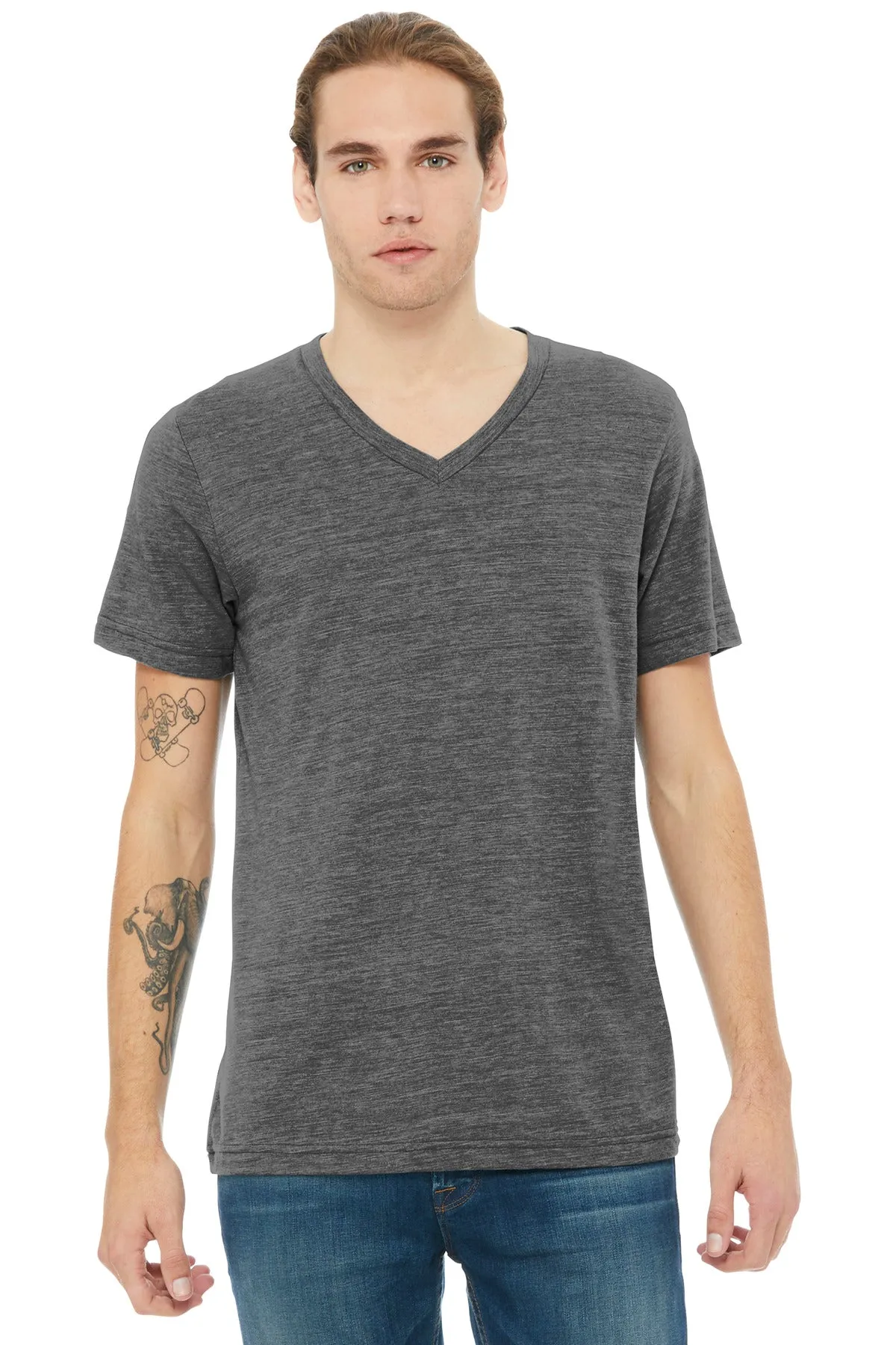 BELLA   CANVAS Unisex Textured Jersey V-Neck Tee