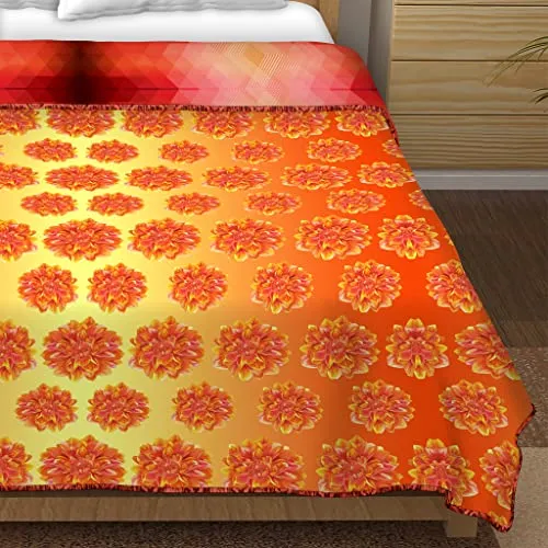 Bella Casa Yellow & Orange Colour Double Dohar/AC Blanket Reversible| Size: 200 X 210 CM - Breeze Collection