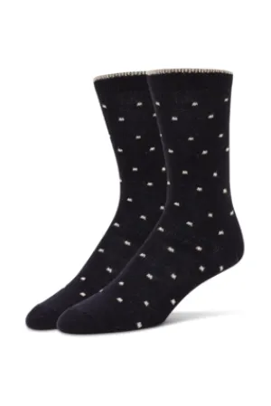 B.ELLA Kitty Pin Dot Crew Sock 0959 | Dark Navy