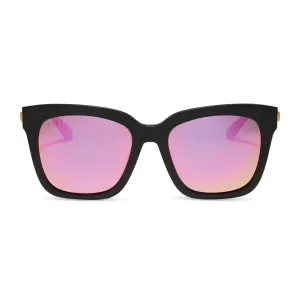 BELLA - MATTE BLACK   PINK MIRROR   POLARIZED SUNGLASSES