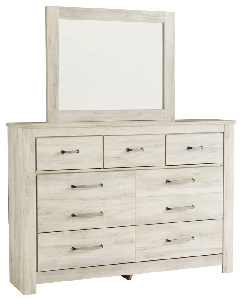 Bellaby King Panel Headboard Bed with Mirrored Dresser