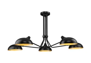 Bellamy Five Light Semi Flush Mount in Matte Black