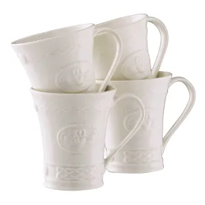 Belleek Classic Claddagh Mug Set of 4