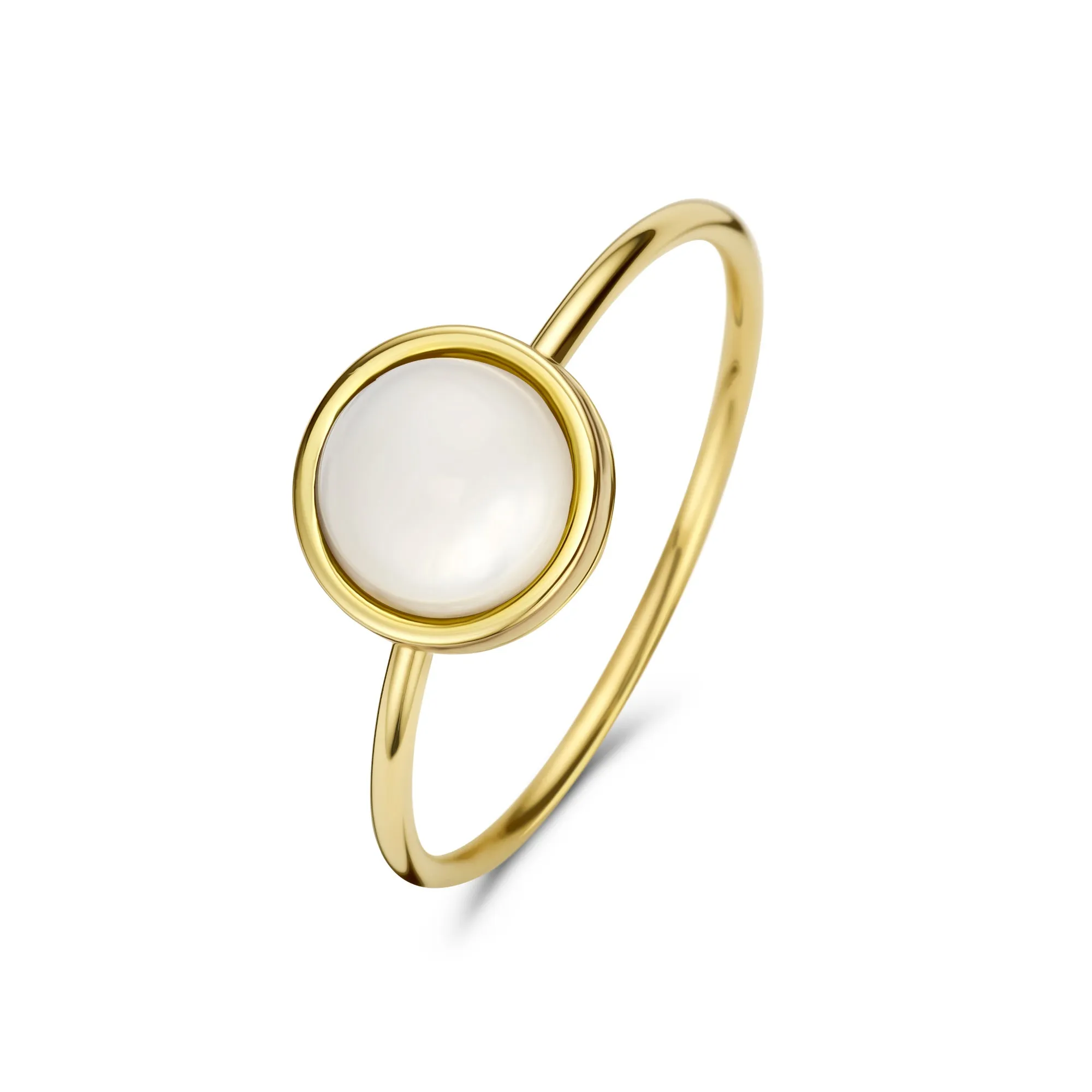 Belleville Marguerite 14 karat gold ring with mother of pearl gemstone