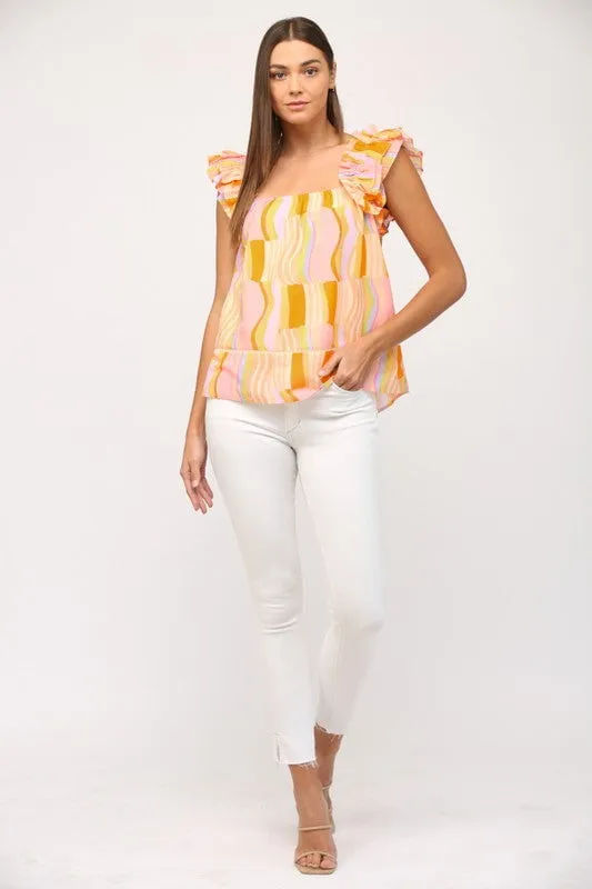 Bellini Ruffle Sleeve Top