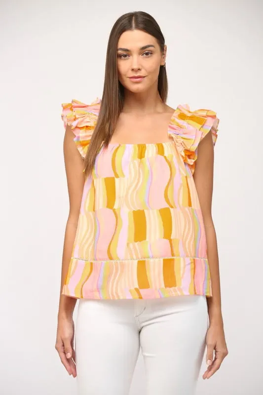 Bellini Ruffle Sleeve Top