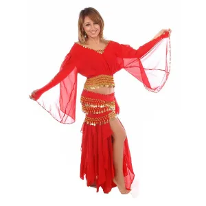 Belly Dance Skirt, Top, & Hip Scarf Costume Set | ANDUSSENCE