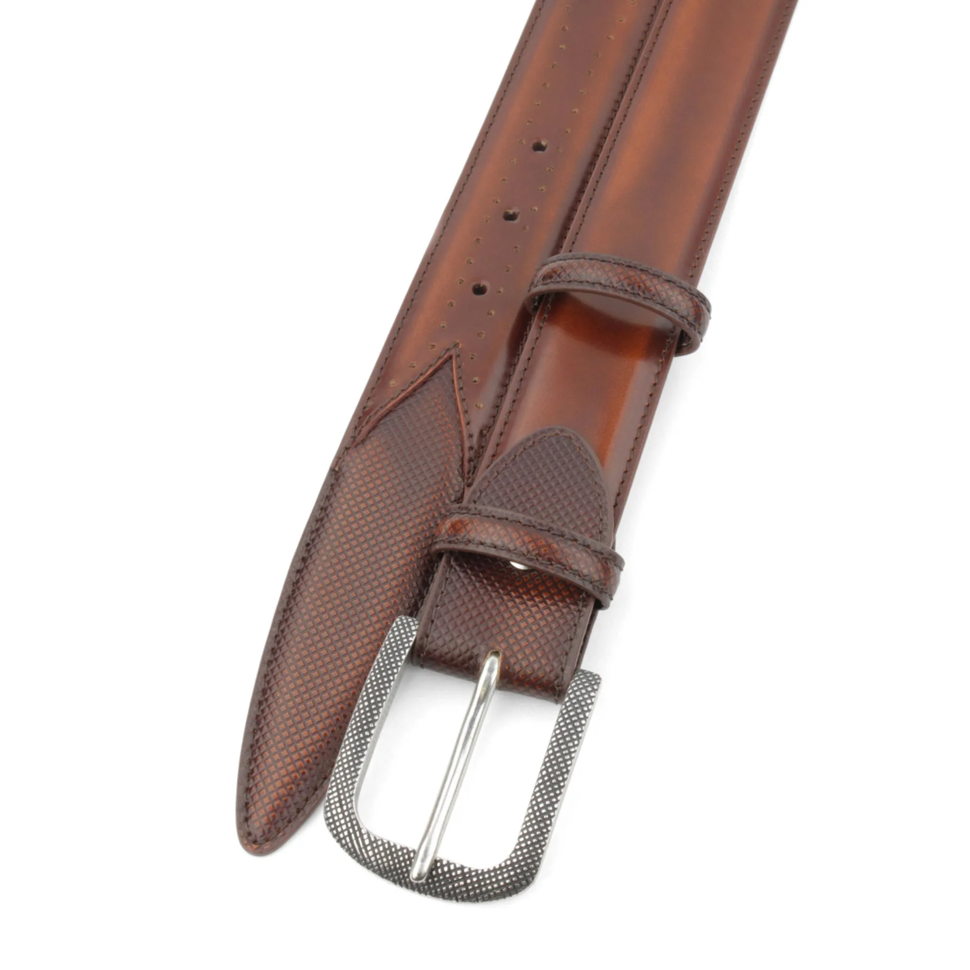 Belmondo Fudge Cordovan Dimple Prong Belt