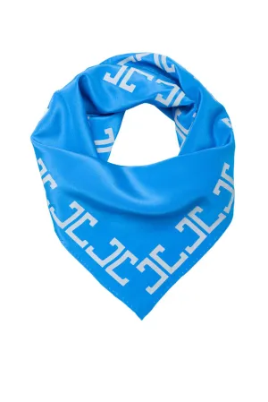 Belmont Square Scarf, French Blue   Light Gray