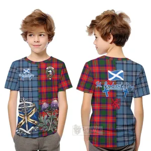 Belshes (Belsches) Tartan Kid T-Shirt Happy St. Andrew's Day Half Tartan Style